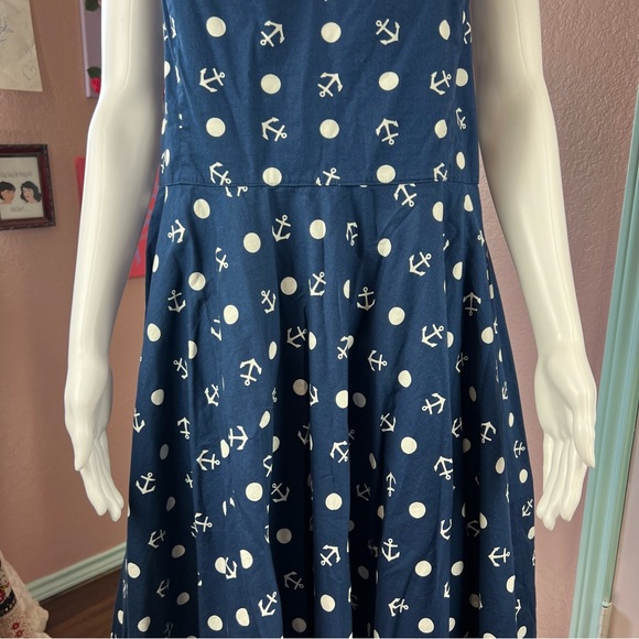 Hell Bunny Vixen Marina Sailor Halter Pin Up Dress - Picture 6 of 14